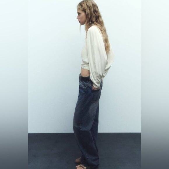 Zara Embroidered Long Sleeve Shirt Large NWT - Picture 9 of 10